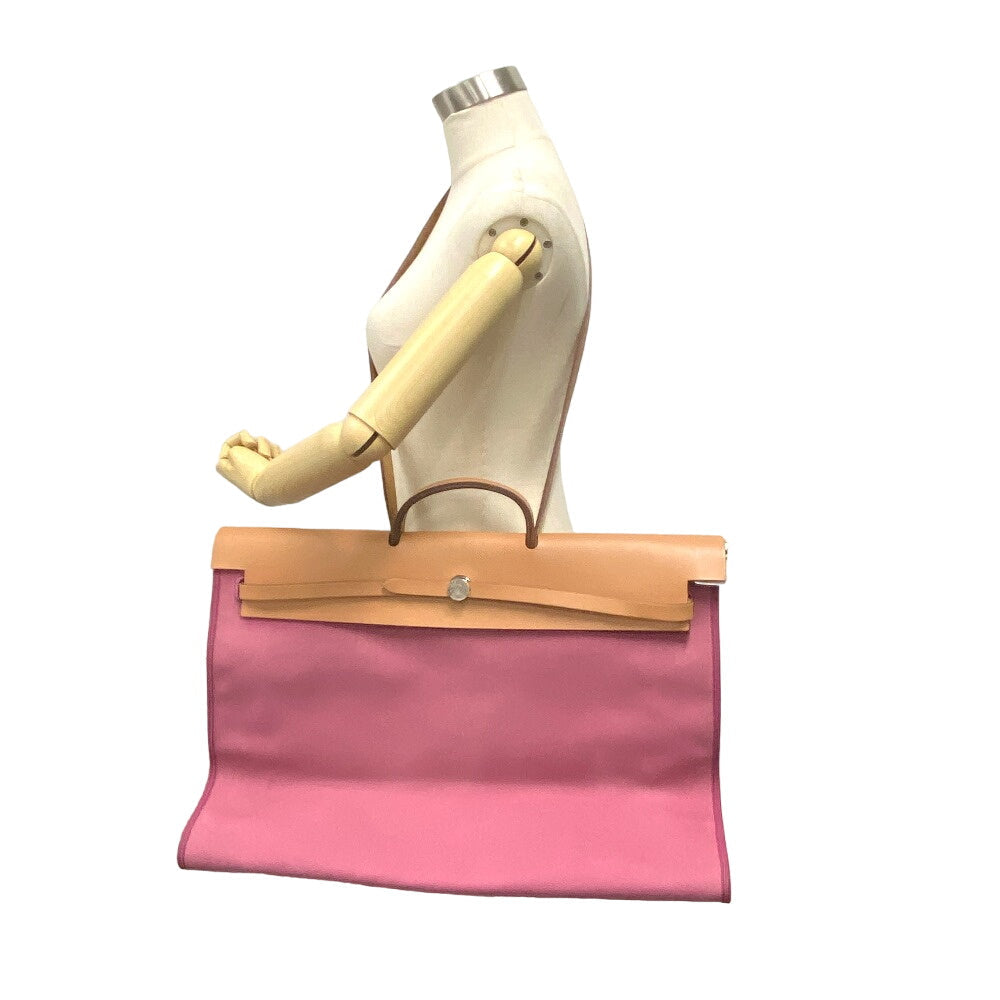 HERMES Handbag canvas pink Herbag zip cabin