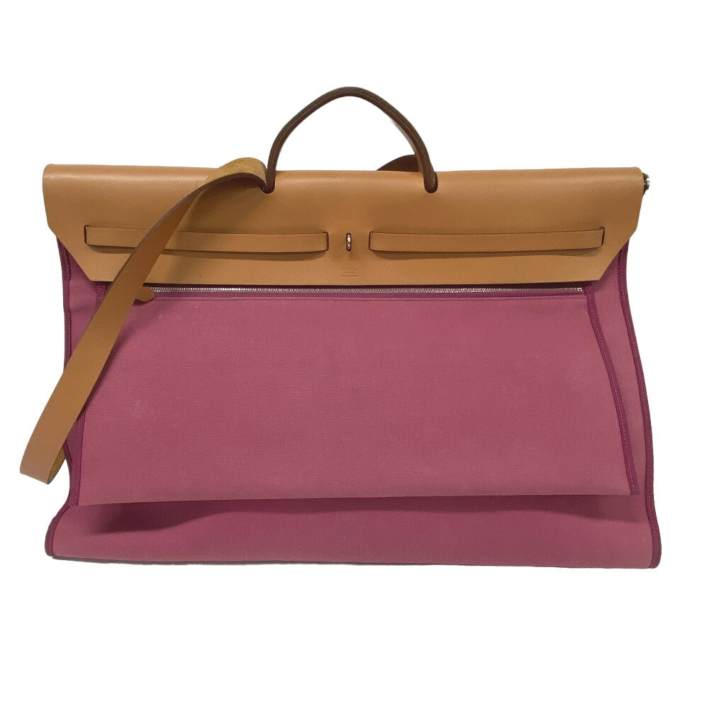 HERMES Handbag canvas pink Herbag zip cabin