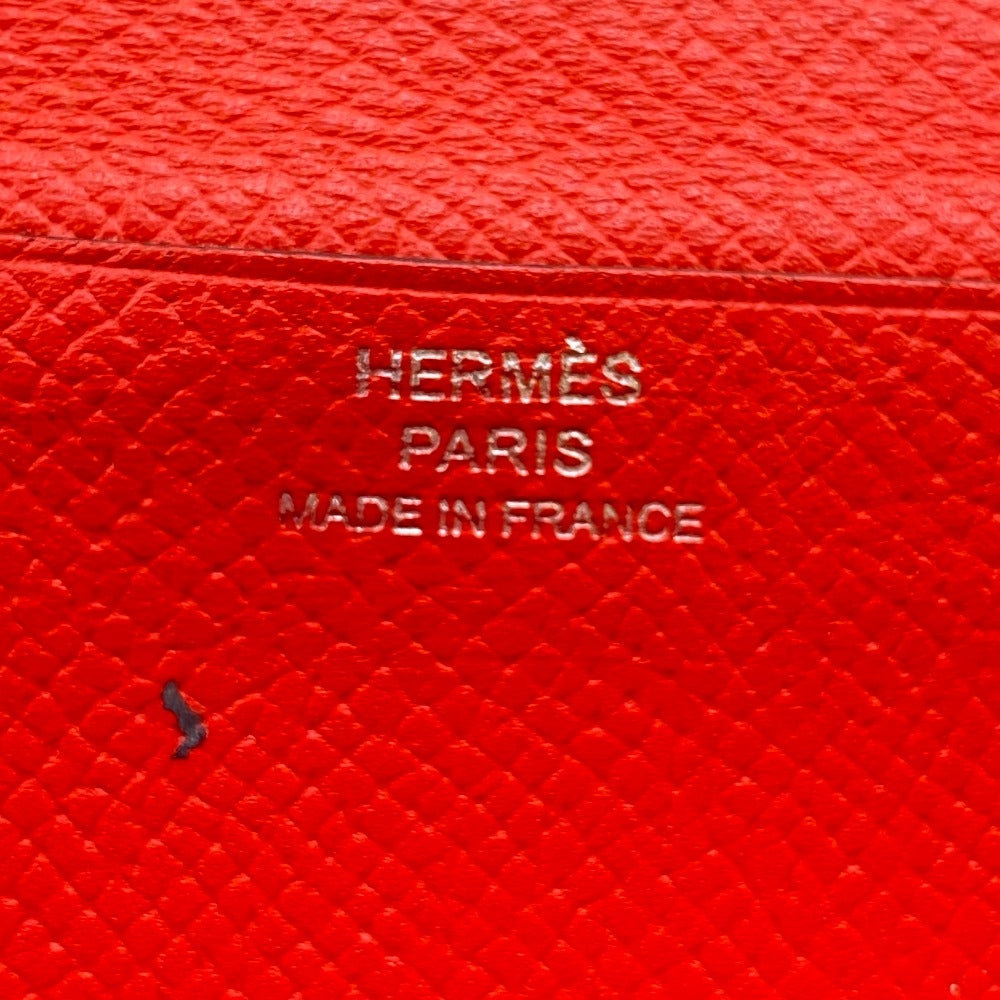 HERMES Long Wallet Purse Epsom Red Beansufla