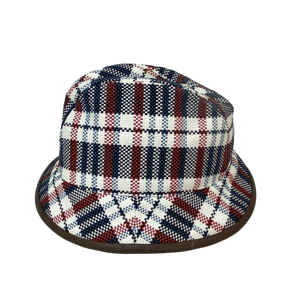 GUCCI hat 660155 straw multicolor check L