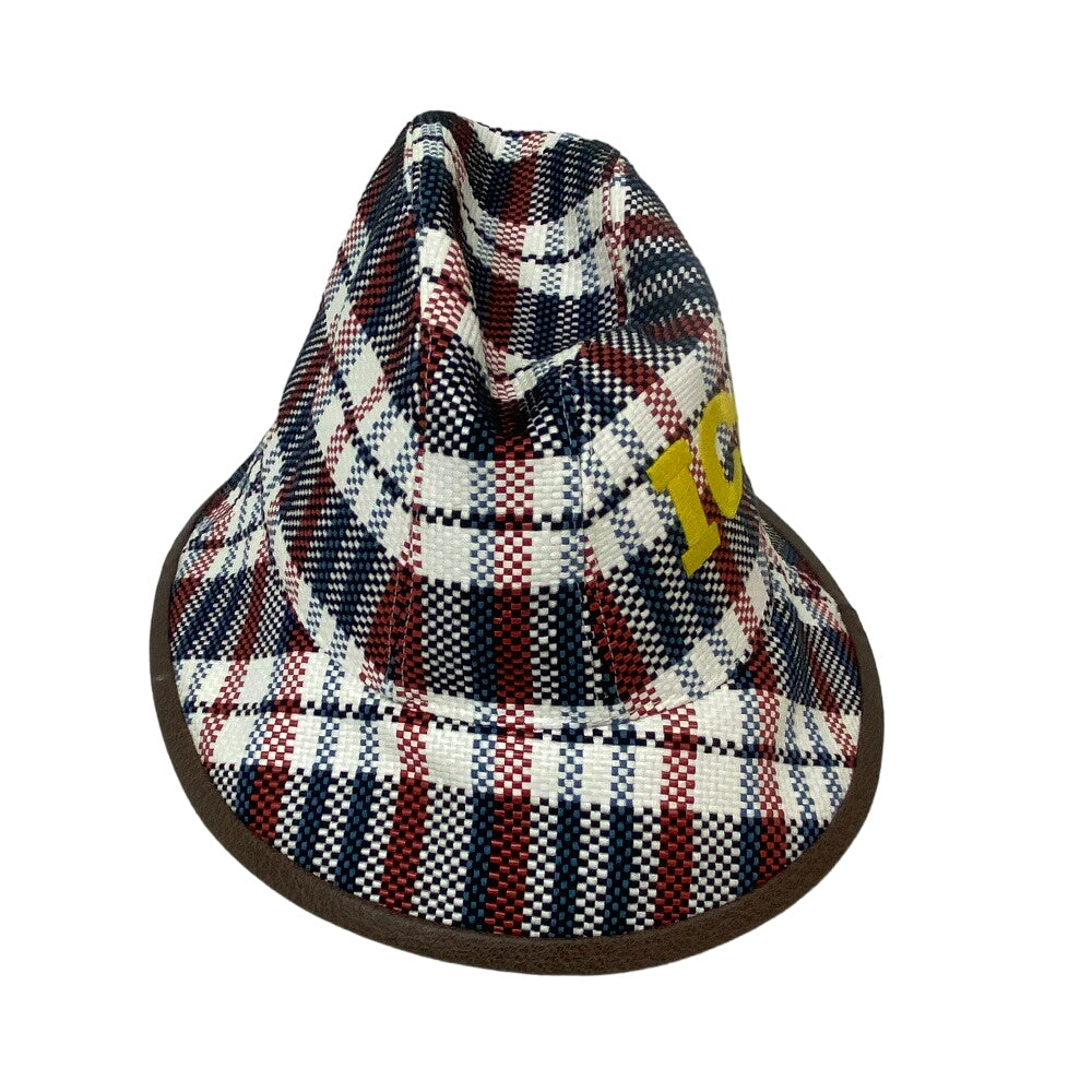 GUCCI hat 660155 straw multicolor check L