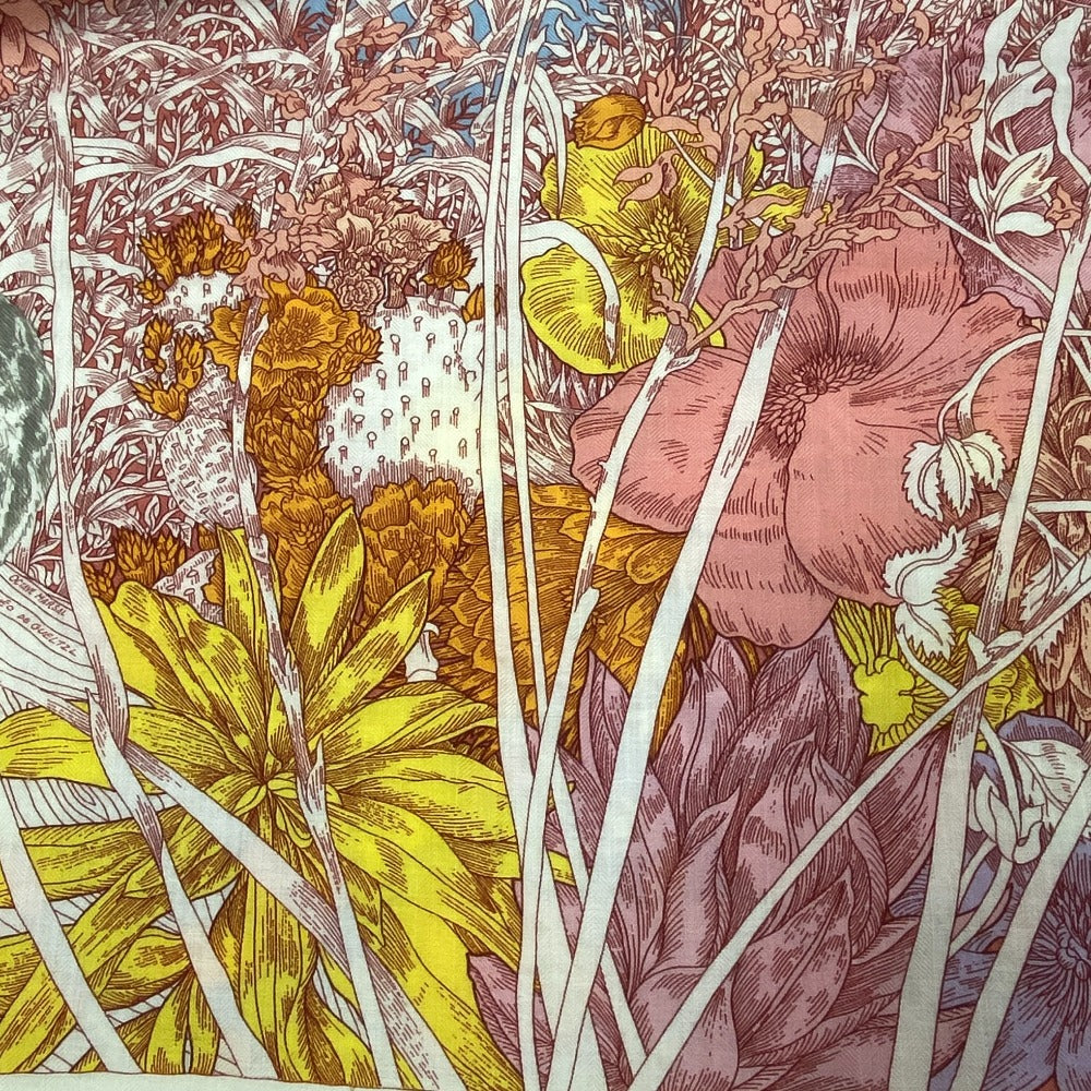 HERMES scarf Cashmere, Silk Red Retour a la Nature Caregean