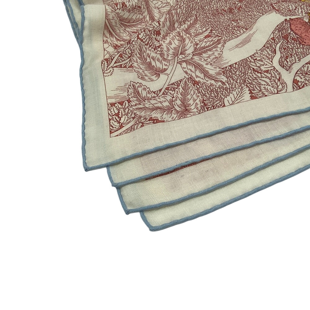 HERMES scarf Cashmere, Silk Red Retour a la Nature Caregean