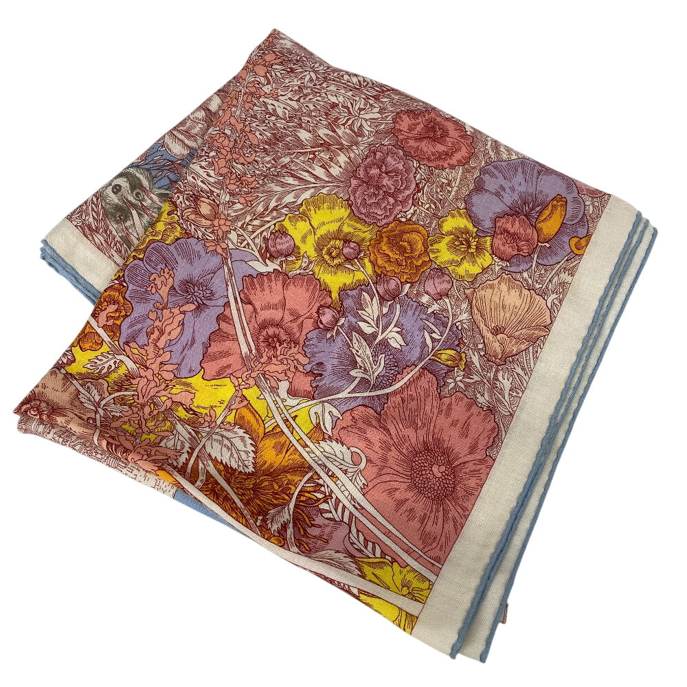 HERMES scarf Cashmere, Silk Red Retour a la Nature Caregean