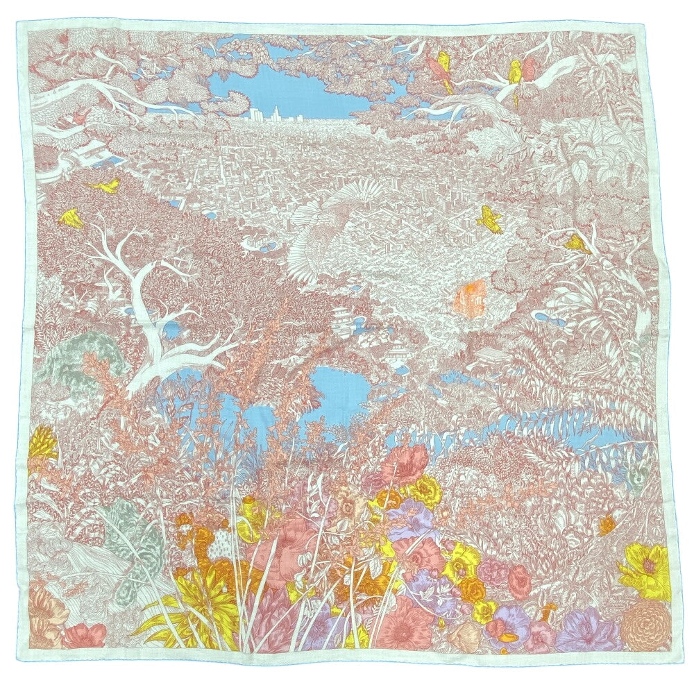 HERMES scarf Cashmere, Silk Red Retour a la Nature Caregean