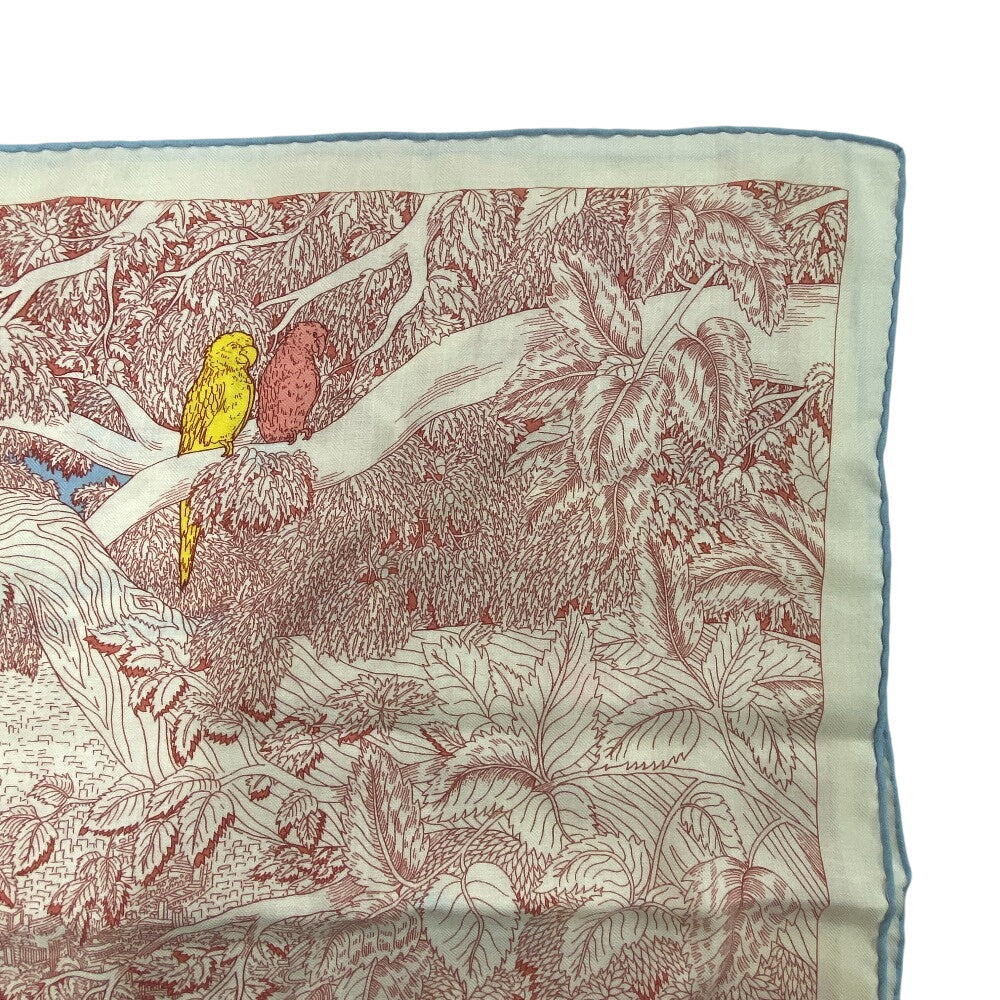 HERMES scarf Cashmere, Silk Red Retour a la Nature Caregean