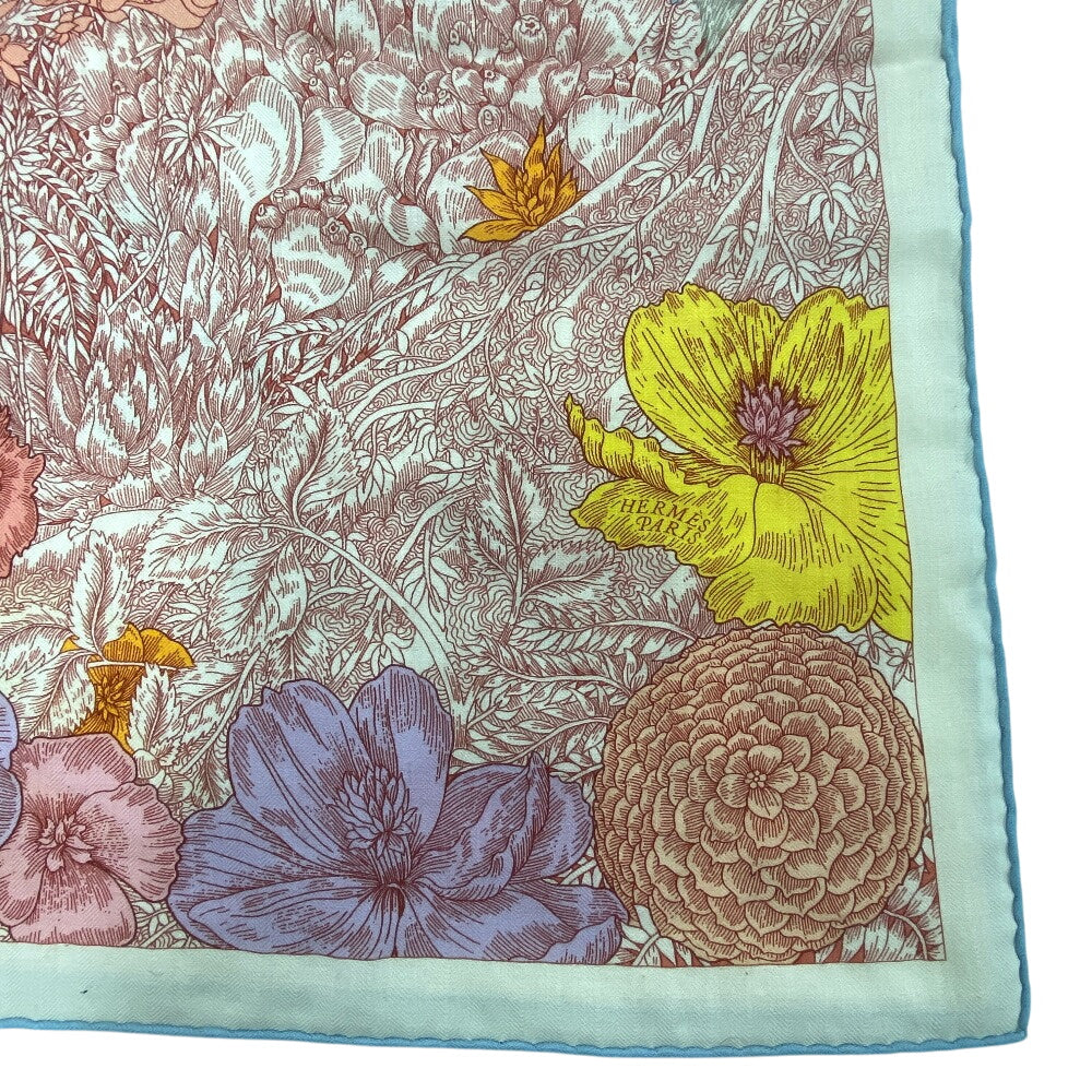 HERMES scarf Cashmere, Silk Red Retour a la Nature Caregean