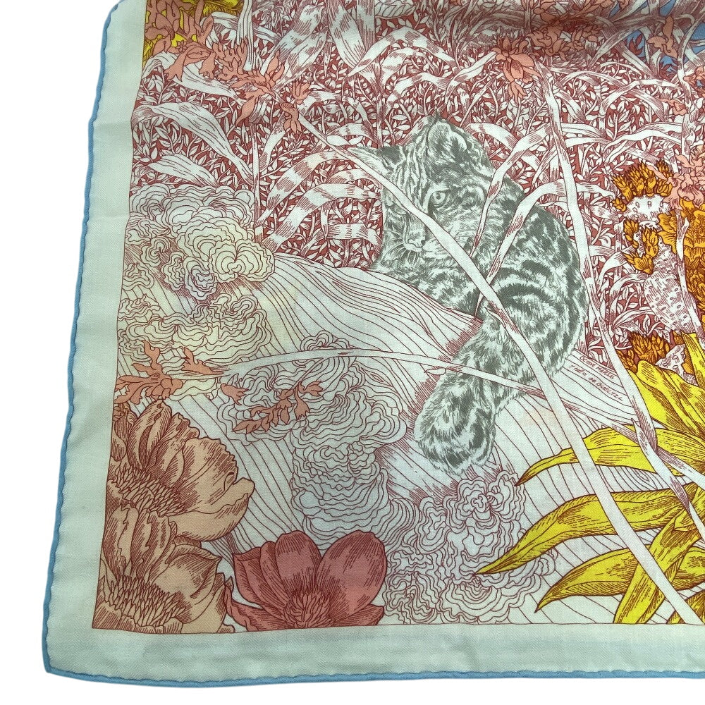 HERMES scarf Cashmere, Silk Red Retour a la Nature Caregean
