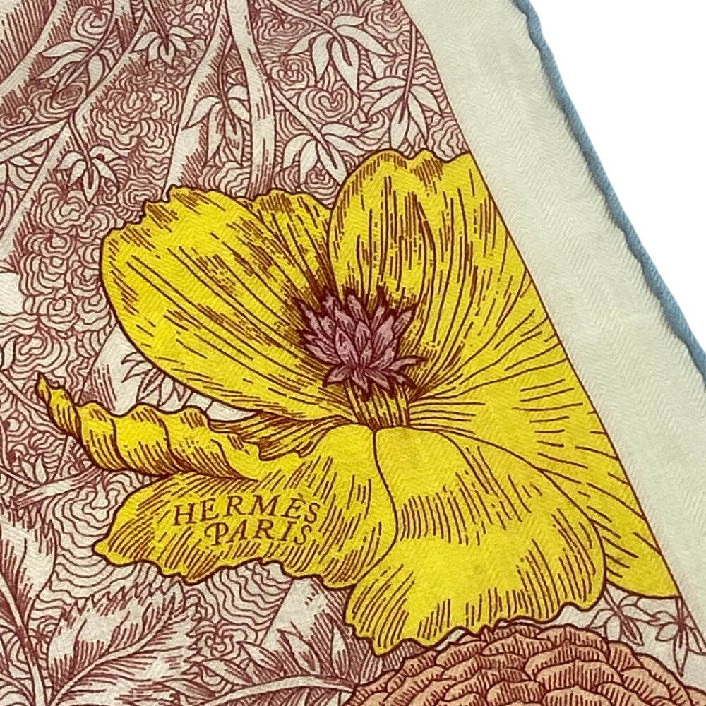 HERMES scarf Cashmere, Silk Red Retour a la Nature Caregean