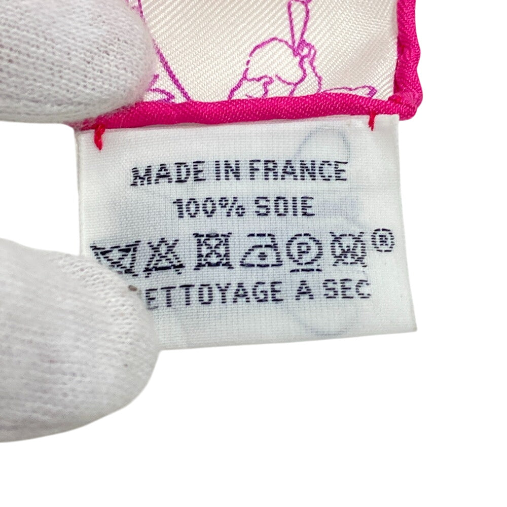 HERMES scarf silk pink Animapolis Animapolis Carre90