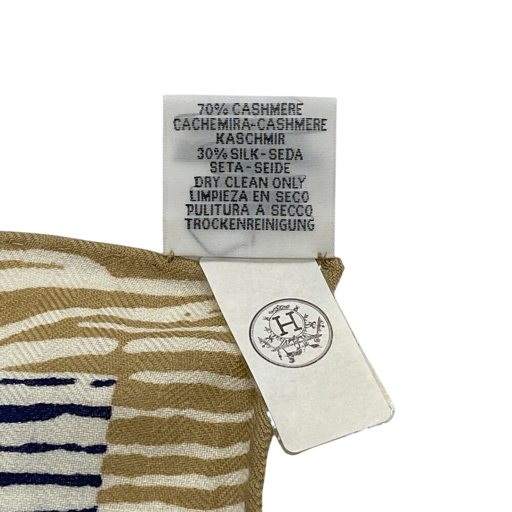 HERMES scarf Silk, Cashmere beige Cashmere x silk Caregean