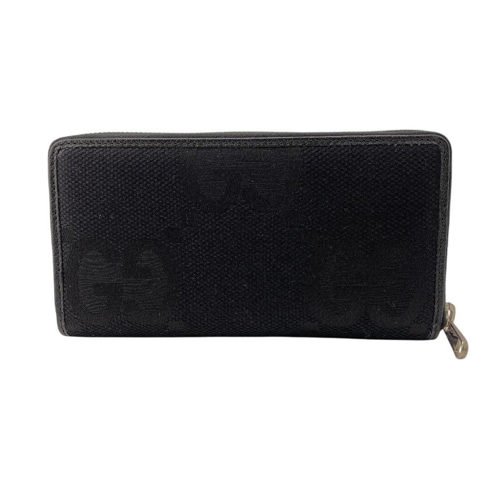GUCCI Long Wallet Purse 699316 Canvas, Leather black Jumbo GG Zippy wallet