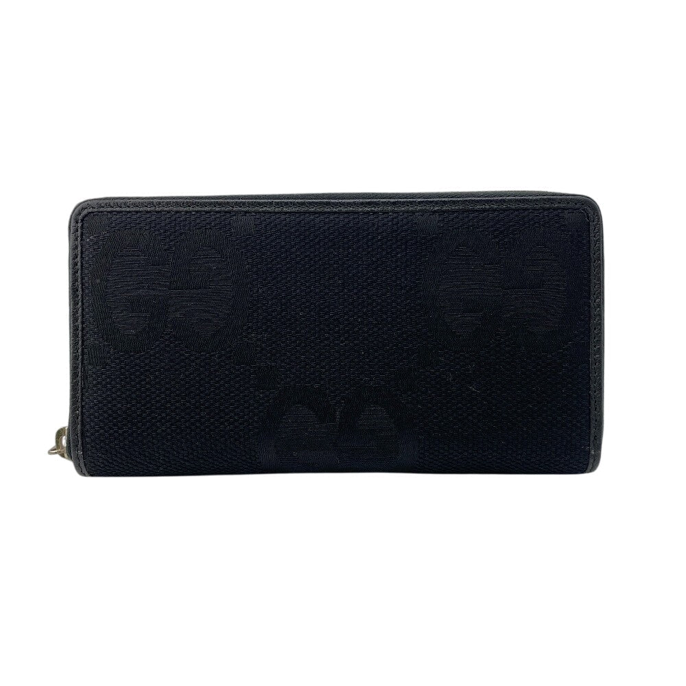 GUCCI Long Wallet Purse 699316 Canvas, Leather black Jumbo GG Zippy wallet