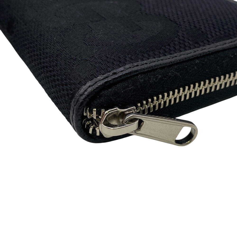 GUCCI Long Wallet Purse 699316 Canvas, Leather black Jumbo GG Zippy wallet