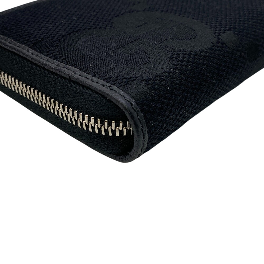 GUCCI Long Wallet Purse 699316 Canvas, Leather black Jumbo GG Zippy wallet
