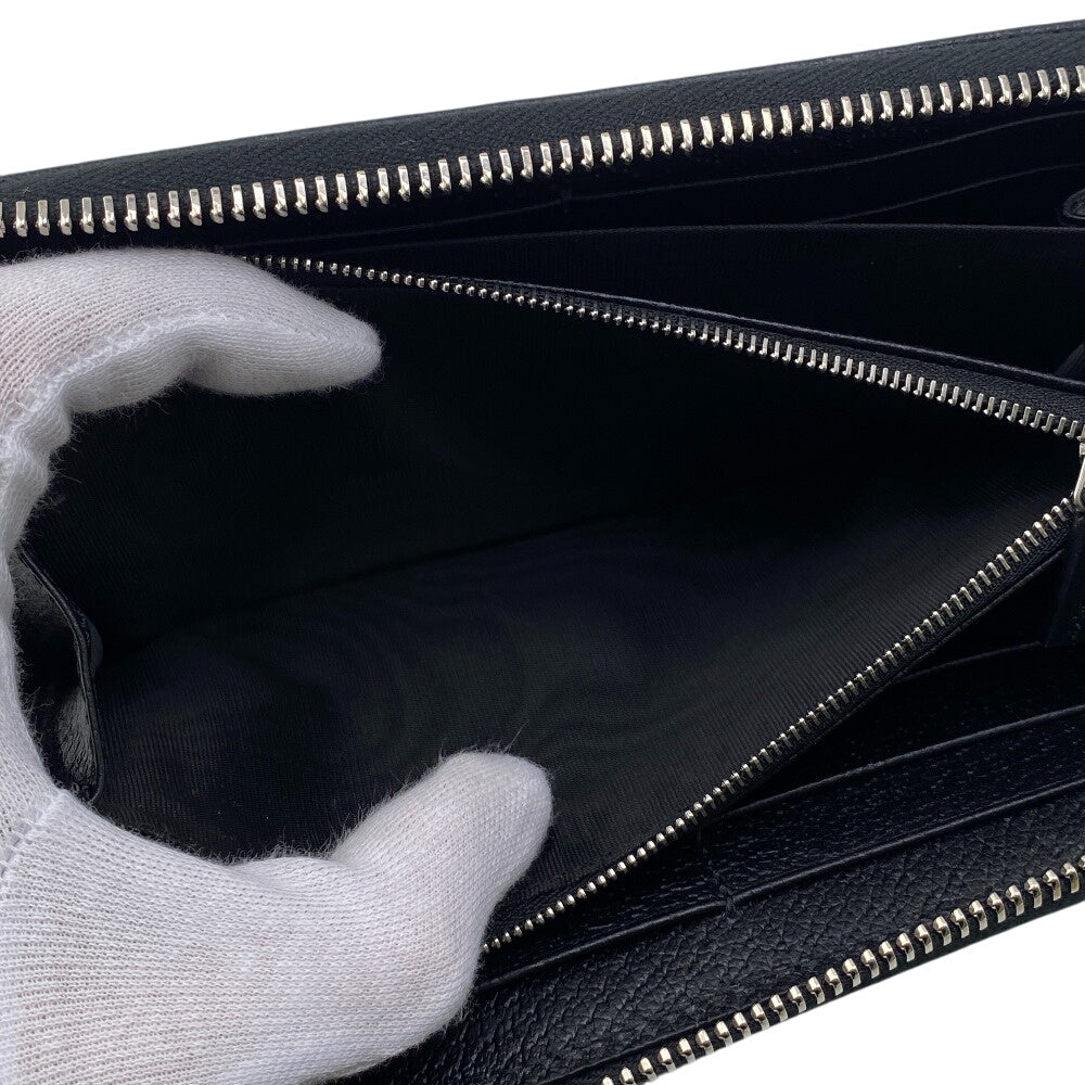 GUCCI Long Wallet Purse 699316 Canvas, Leather black Jumbo GG Zippy wallet