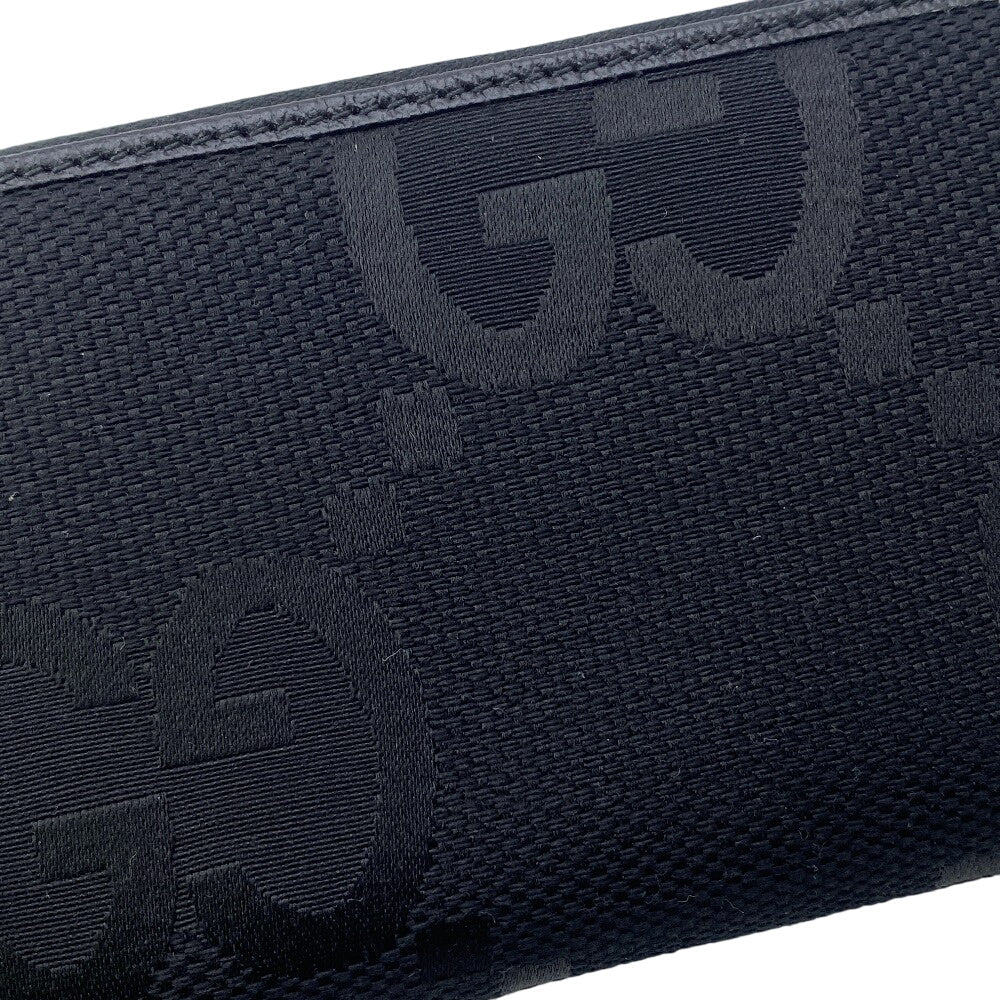 GUCCI Long Wallet Purse 699316 Canvas, Leather black Jumbo GG Zippy wallet