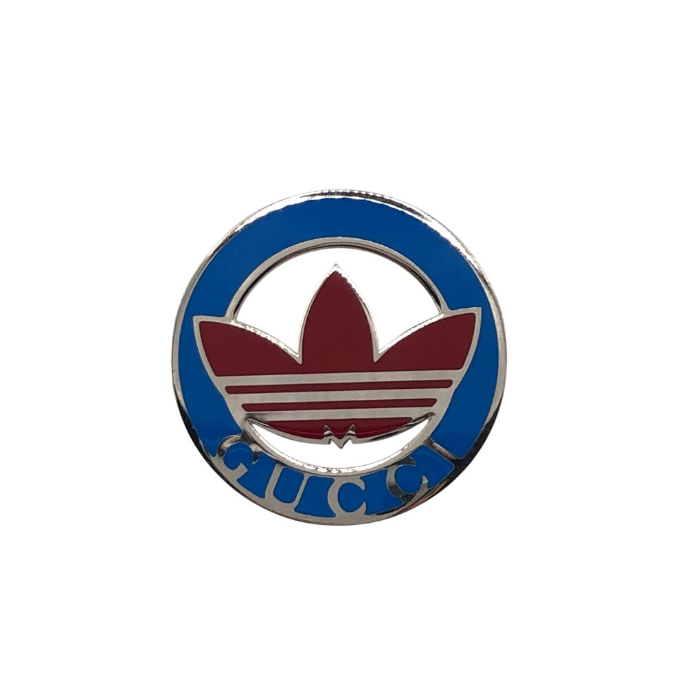 GUCCI Brooch Silver Red Adidas Pin Brooch