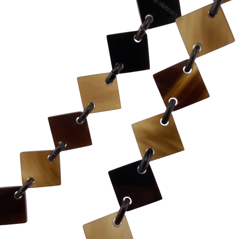 HERMES Necklace Buffalo horn Brown Buffalo horn Diva