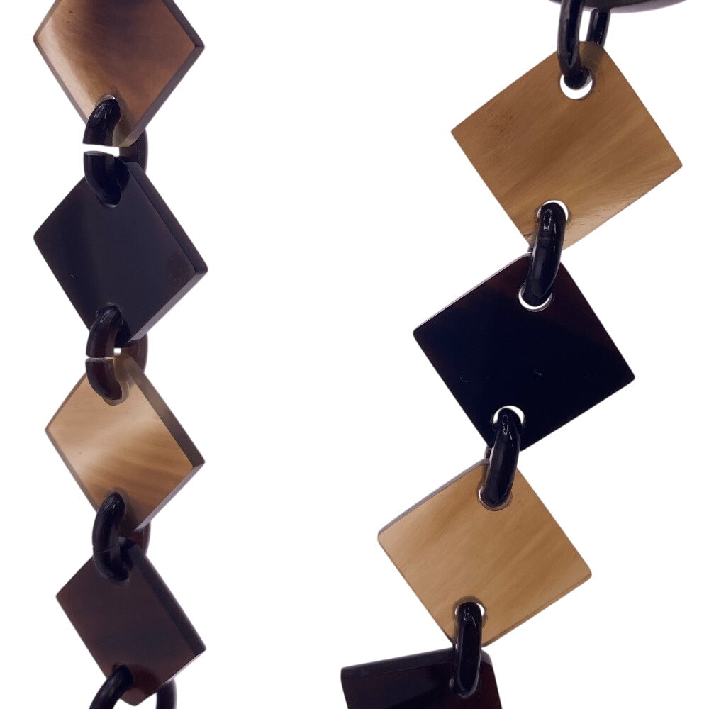 HERMES Necklace Buffalo horn Brown Buffalo horn Diva