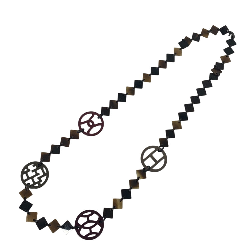 HERMES Necklace Buffalo horn Brown Buffalo horn Diva