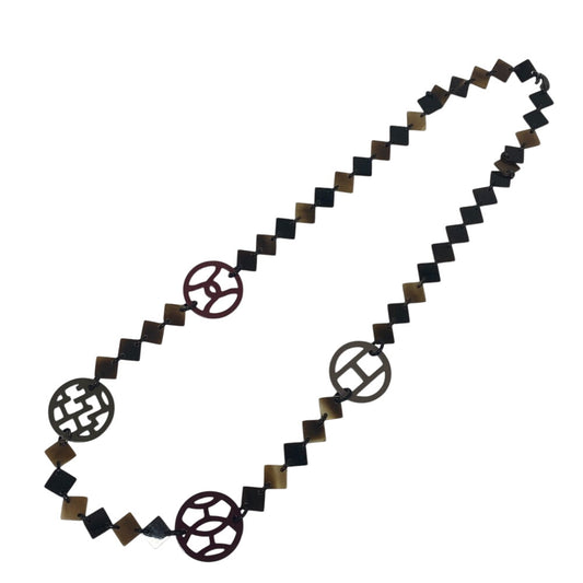 HERMES Necklace Buffalo horn Brown Buffalo horn Diva