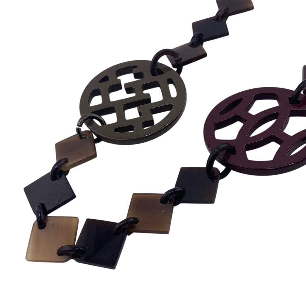 HERMES Necklace Buffalo horn Brown Buffalo horn Diva