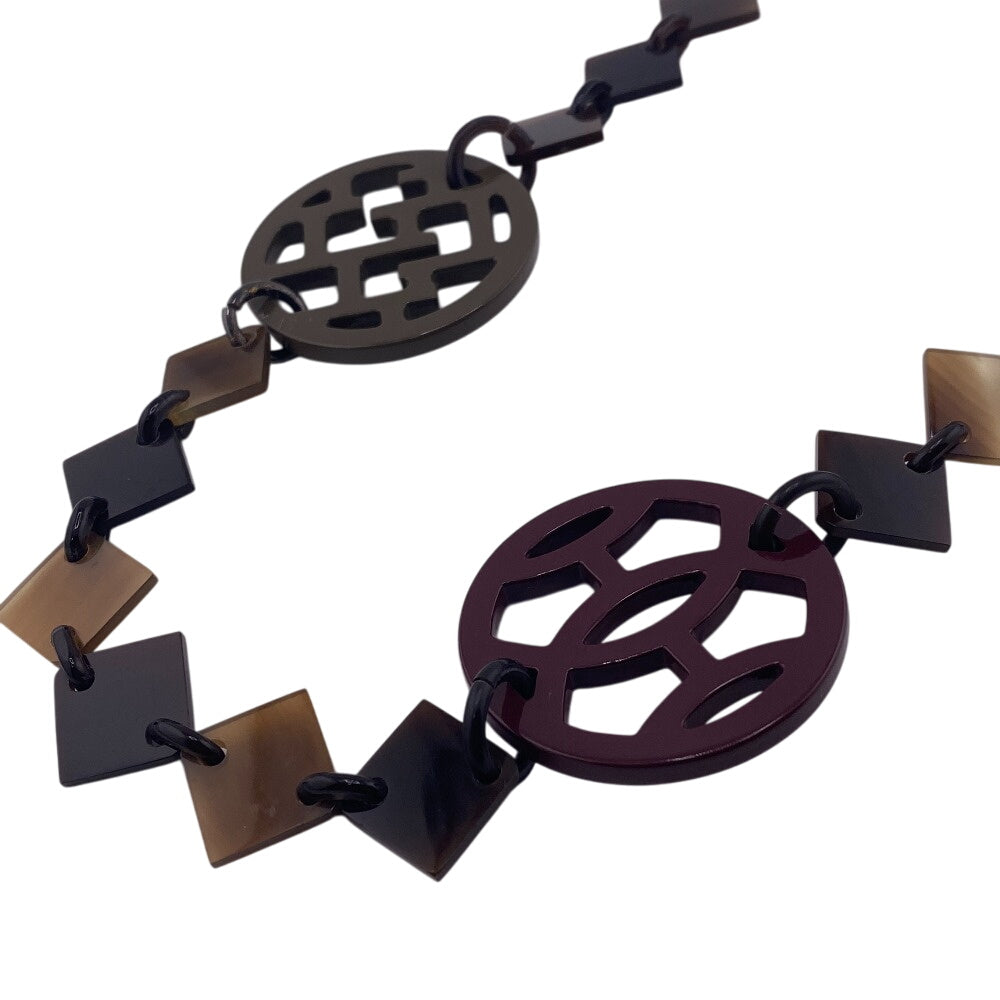 HERMES Necklace Buffalo horn Brown Buffalo horn Diva