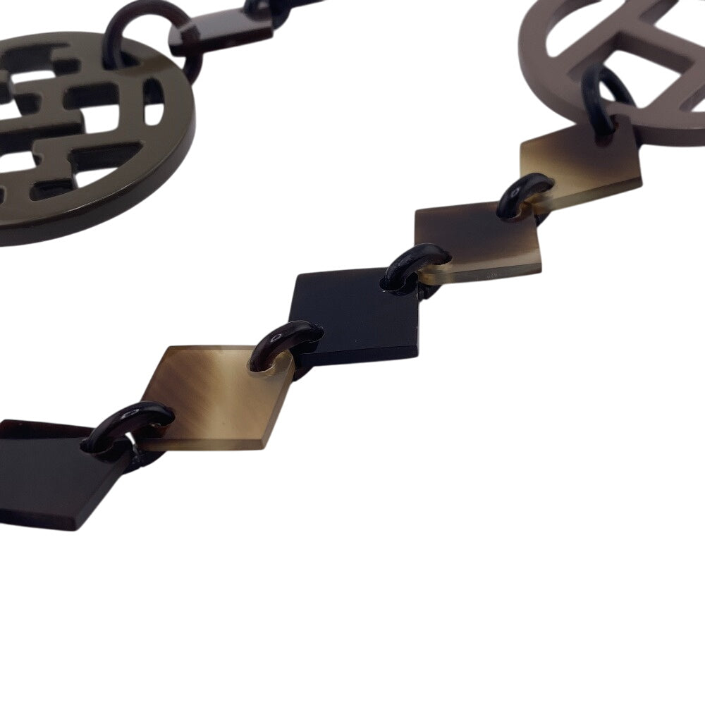 HERMES Necklace Buffalo horn Brown Buffalo horn Diva