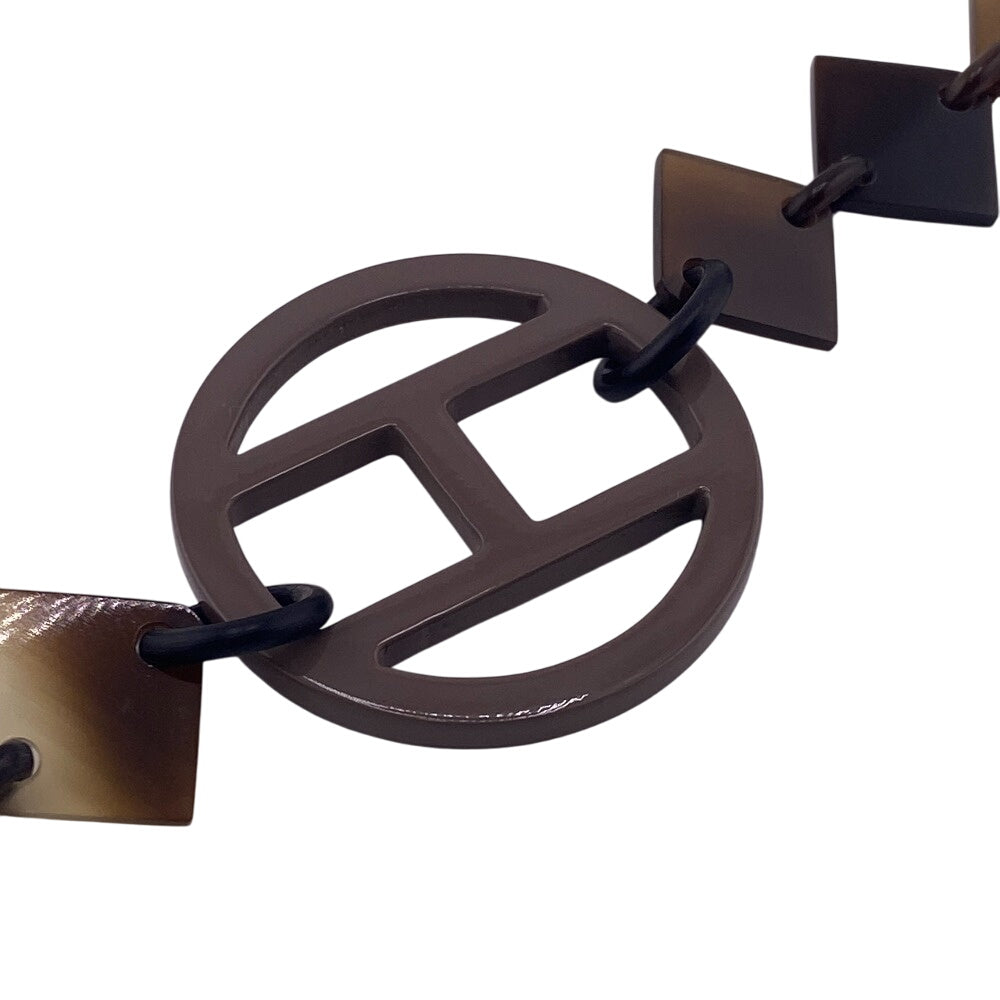 HERMES Necklace Buffalo horn Brown Buffalo horn Diva