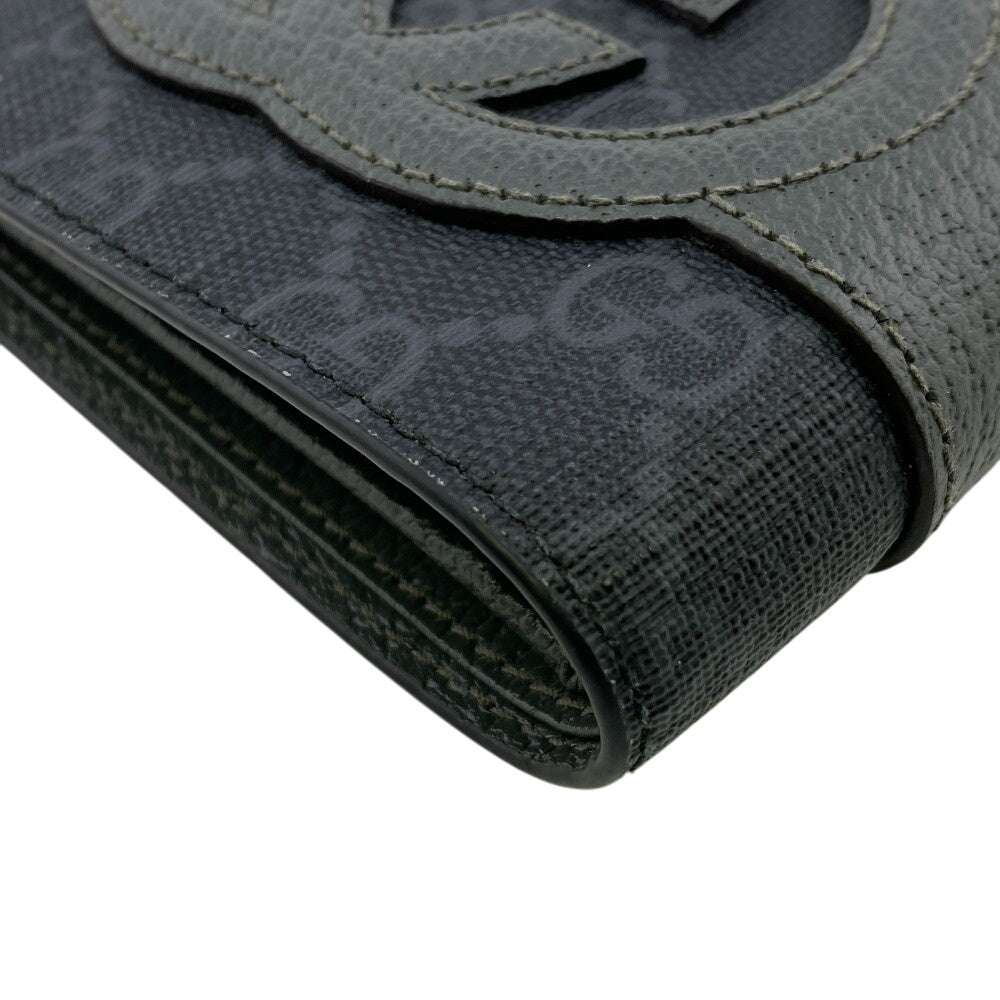 GUCCI Bifold Wallet 701417 Canvas, Leather black GG Supreme Coin wallet