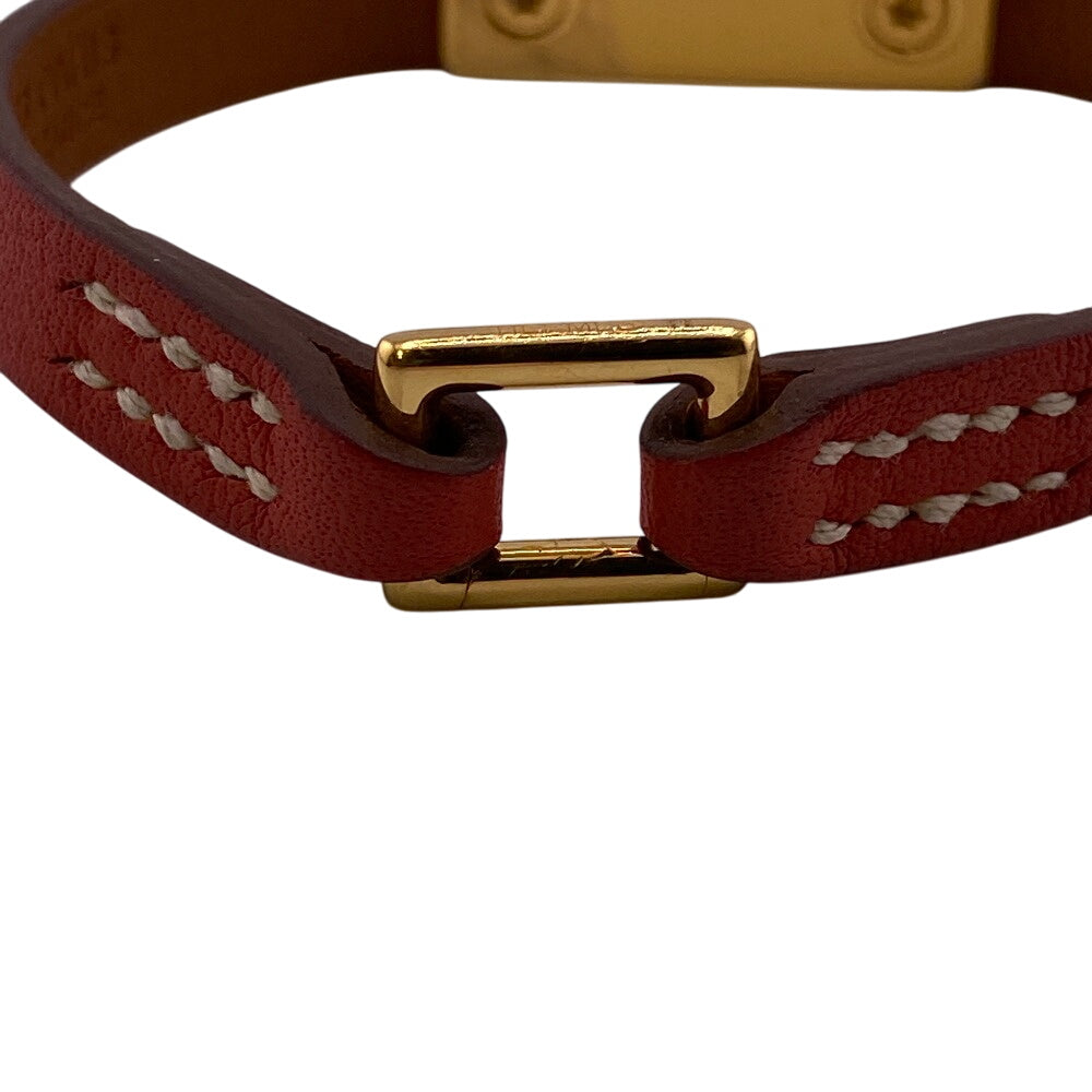 HERMES bracelet leather Red reval mini XS