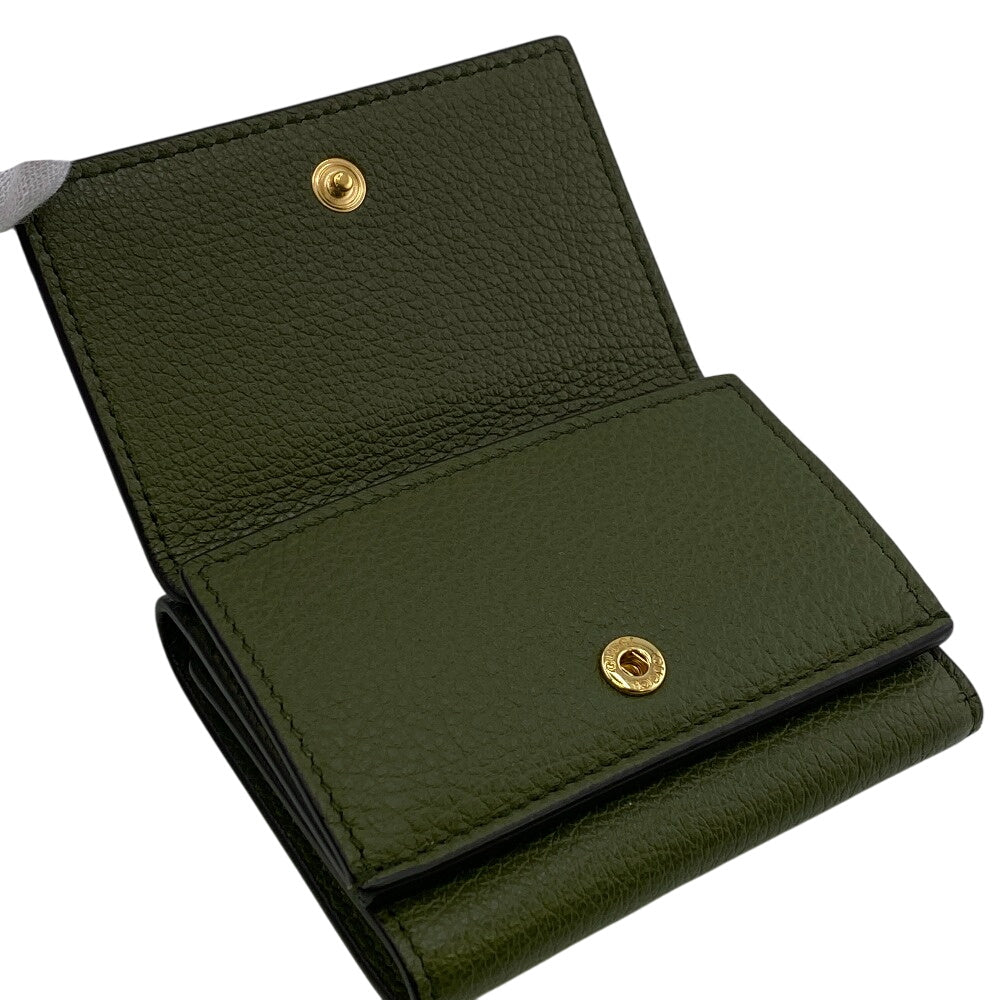 GUCCI Tri-fold wallet 736151 leather green