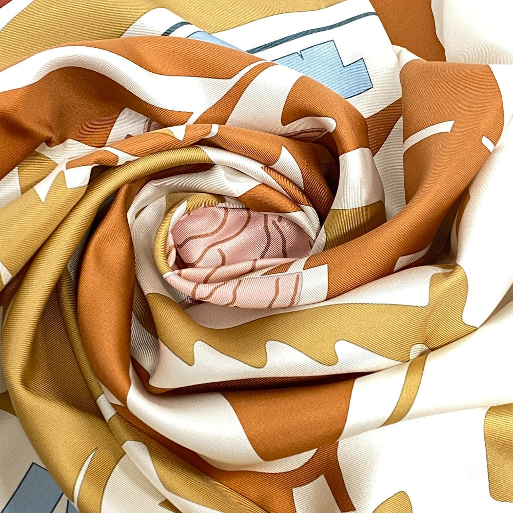 HERMES scarf silk white Carre