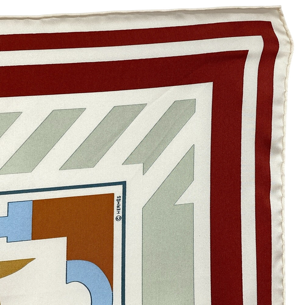 HERMES scarf silk white Carre