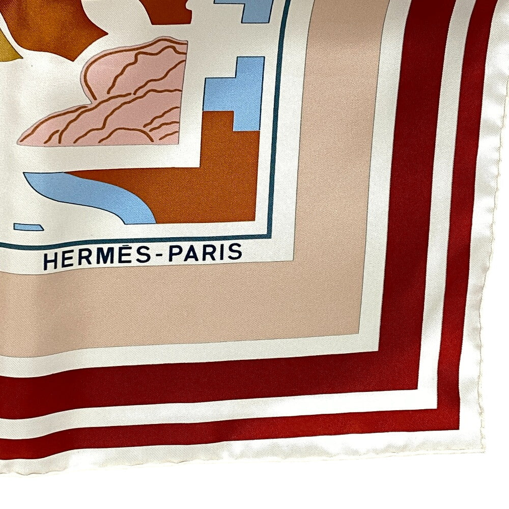 HERMES scarf silk white Carre