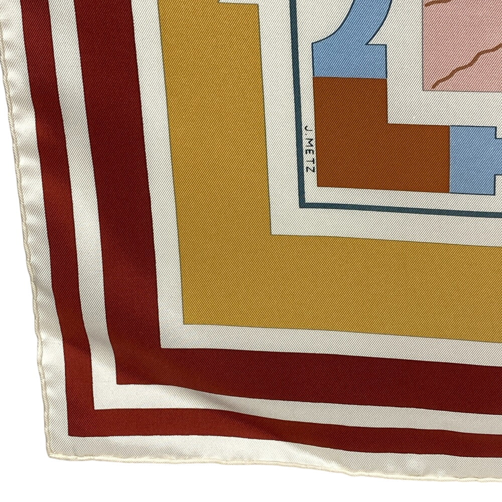 HERMES scarf silk white Carre