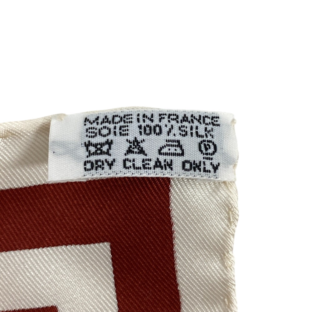 HERMES scarf silk white Carre