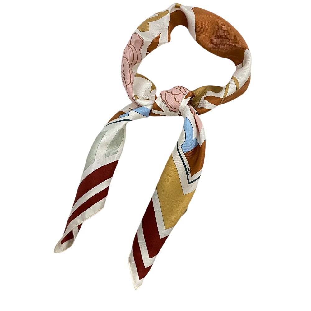 HERMES scarf silk white Carre