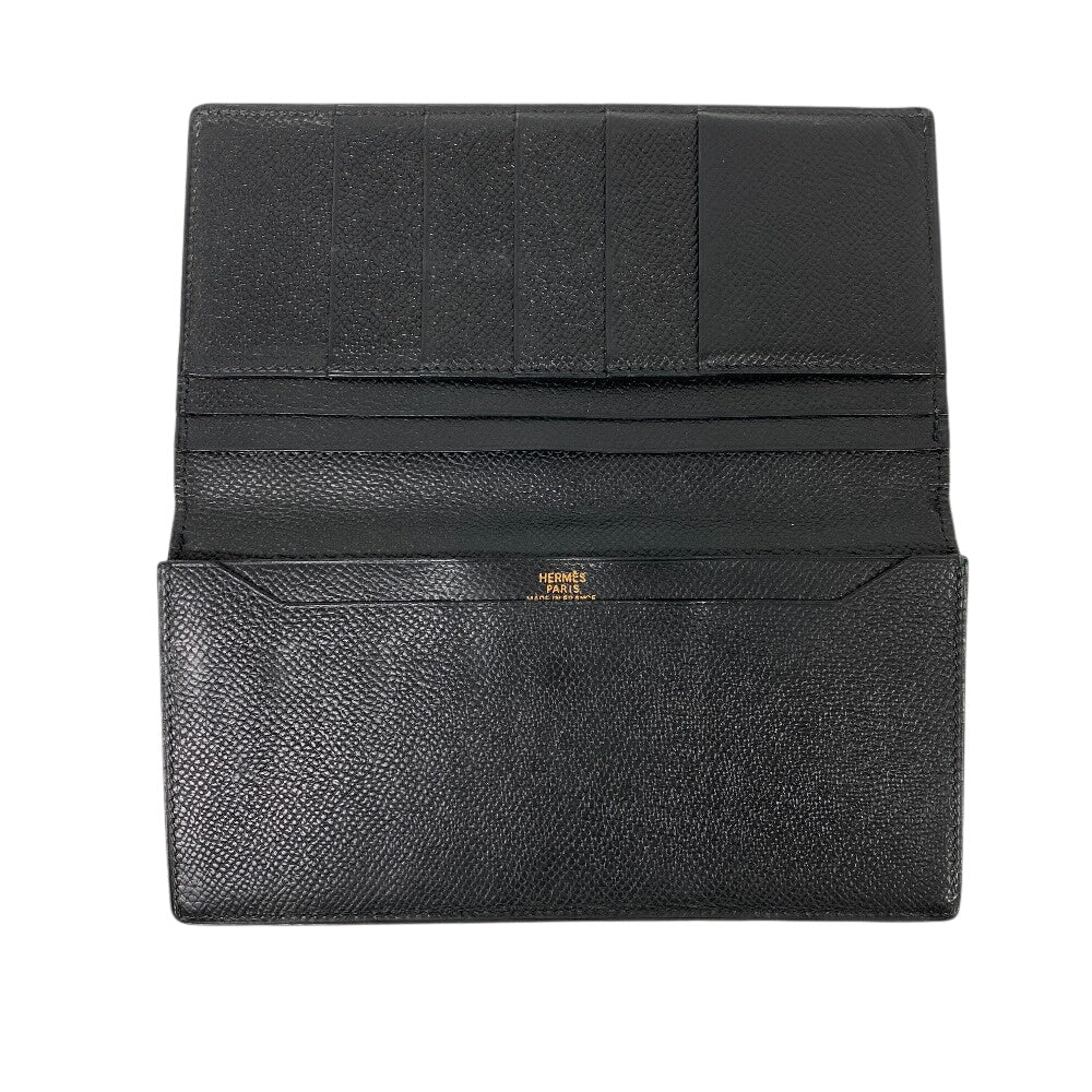 HERMES Bill Compartment leather black Ohsaka