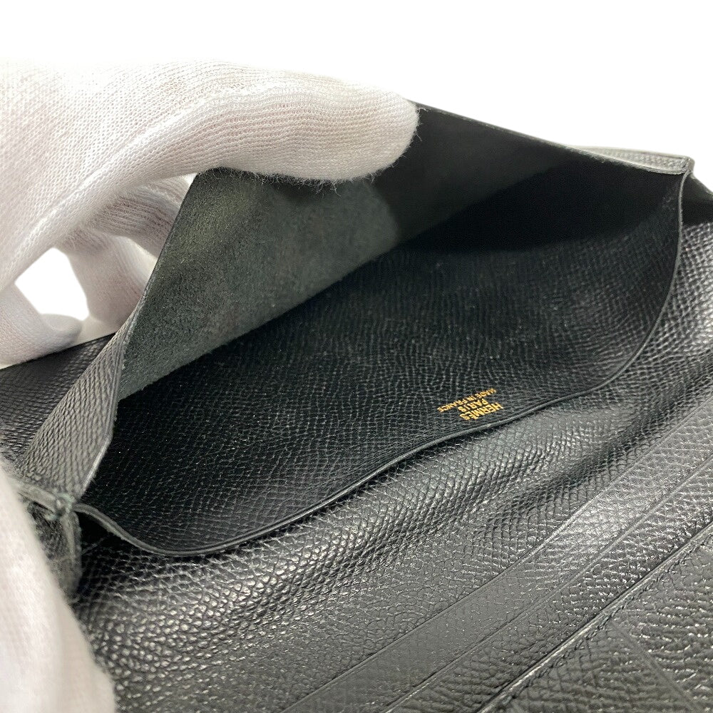 HERMES Bill Compartment leather black Ohsaka