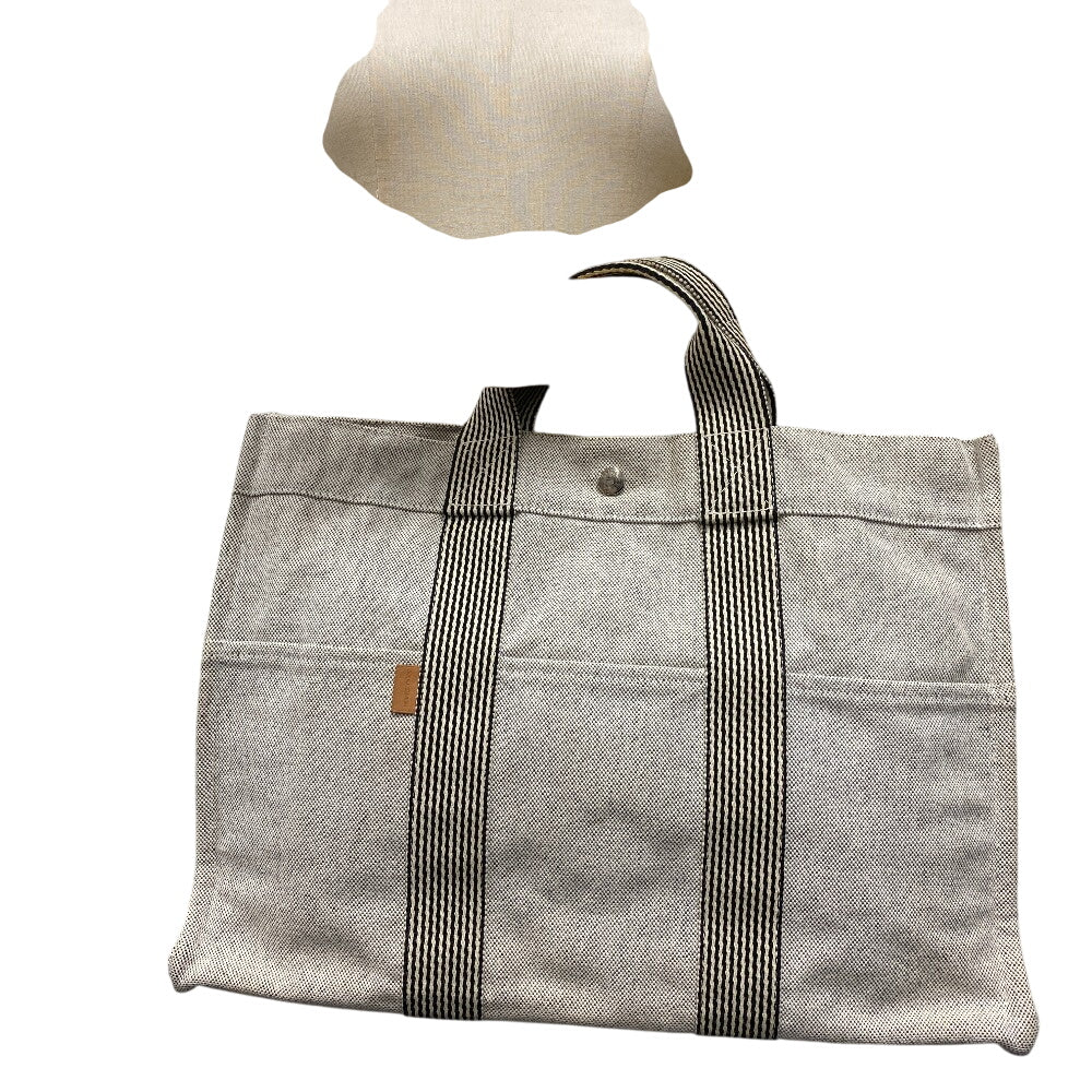 HERMES Tote Bag canvas gray New Fool ToeMM