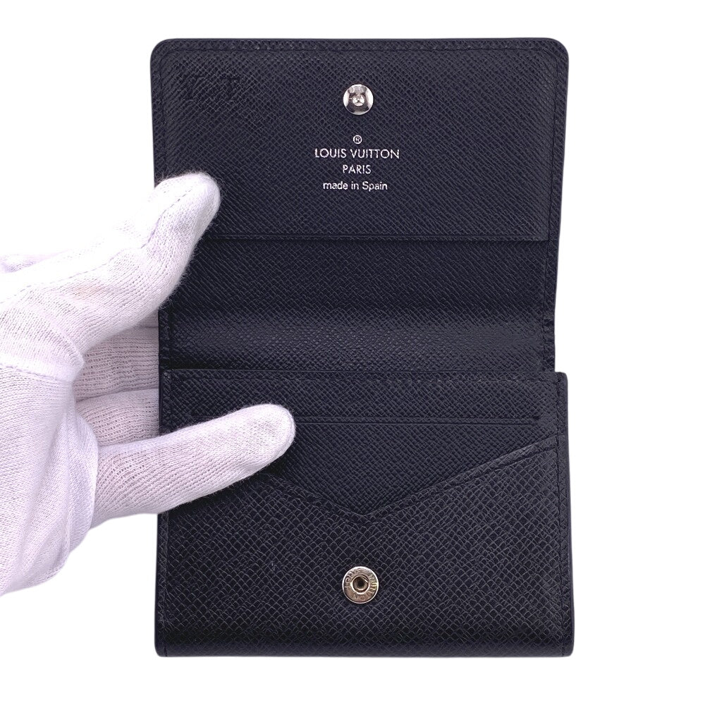 LOUIS VUITTON Card Case M30922 leather black Taiga Porto Envelope Carte de Visite