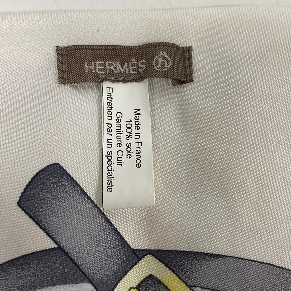 HERMES scarf Silk, Leather white