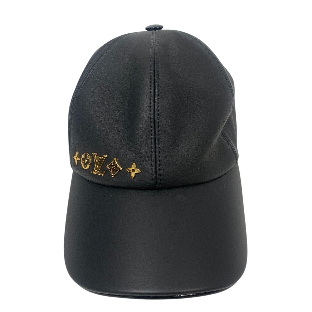 LOUIS VUITTON cap M77306 leather black Cruiser