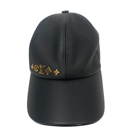 LOUIS VUITTON cap M77306 leather black Cruiser