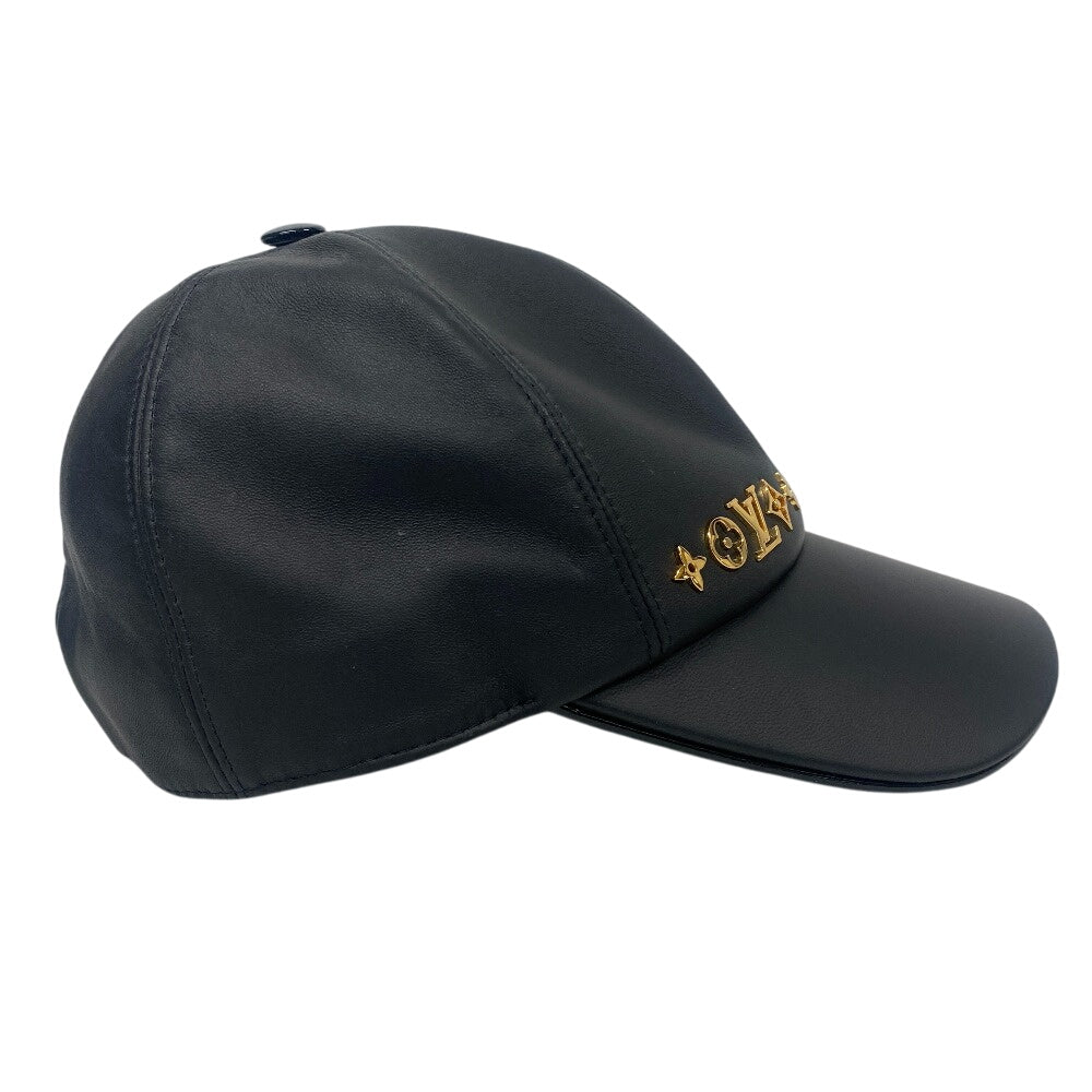 LOUIS VUITTON cap M77306 leather black Cruiser