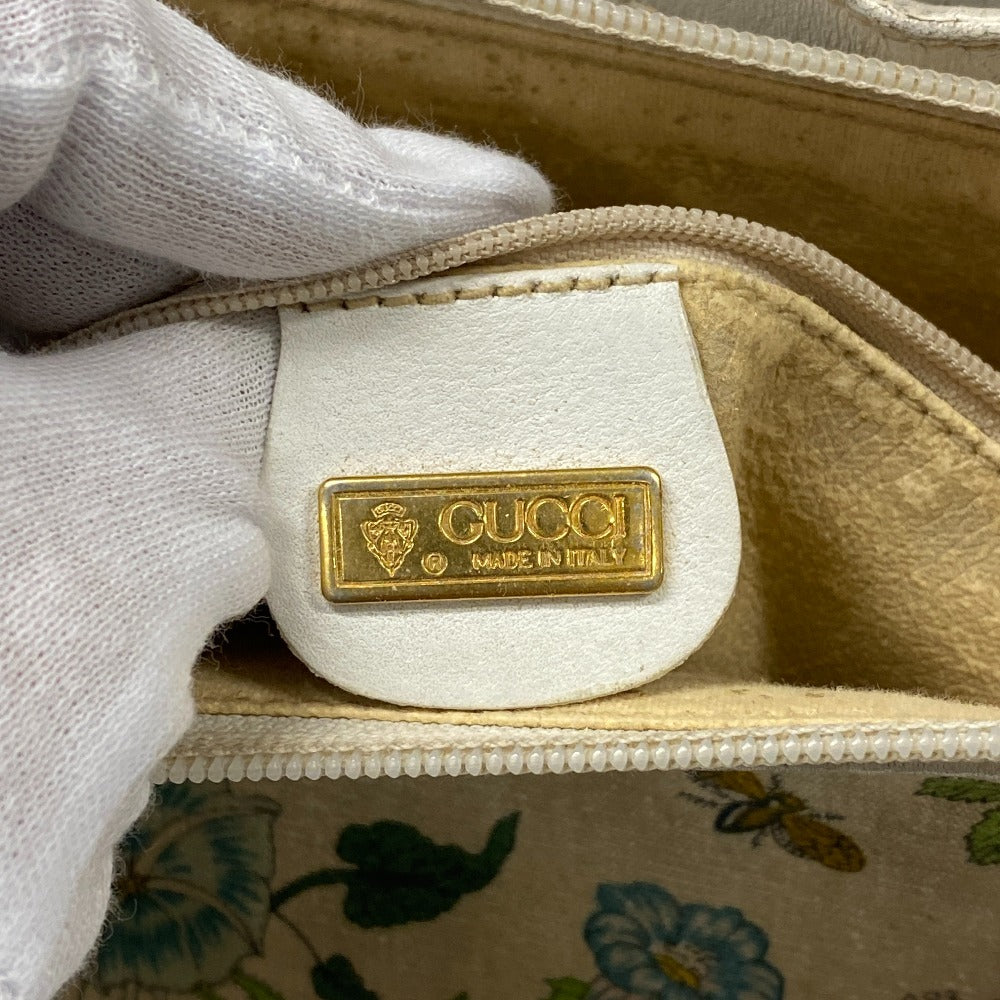 GUCCI Shoulder Bag 001・090・0729 Canvas, Leather white Flora GG