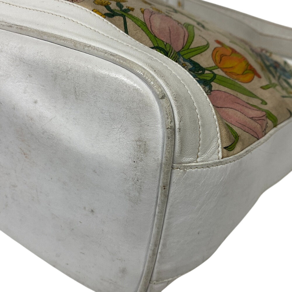 GUCCI Shoulder Bag 001・090・0729 Canvas, Leather white Flora GG