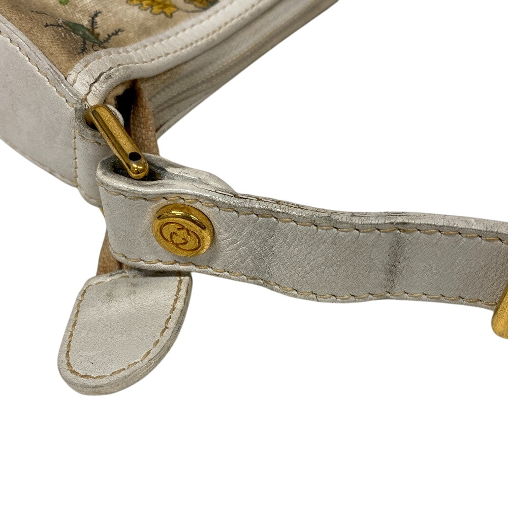 GUCCI Shoulder Bag 001・090・0729 Canvas, Leather white Flora GG